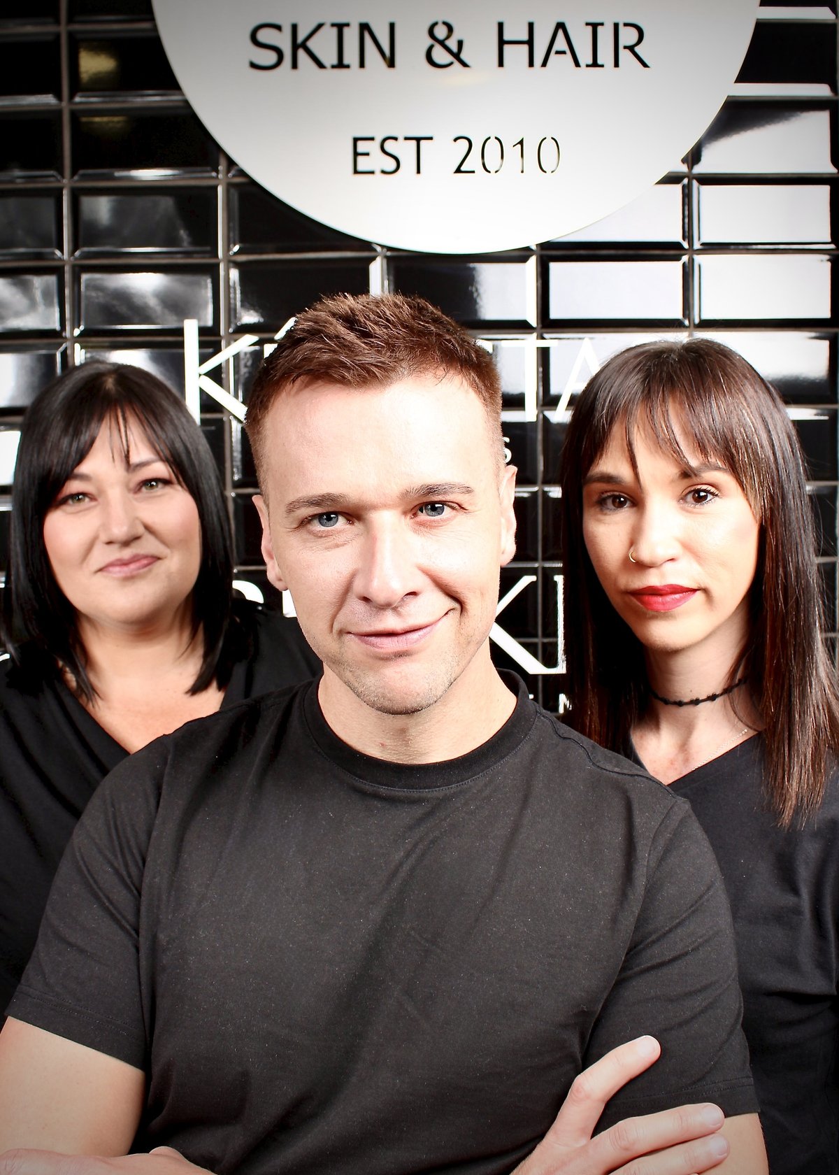 Wynand Neethling, Elmarie van Rensburg and Melissa Christie at JAWY Skin & Hair